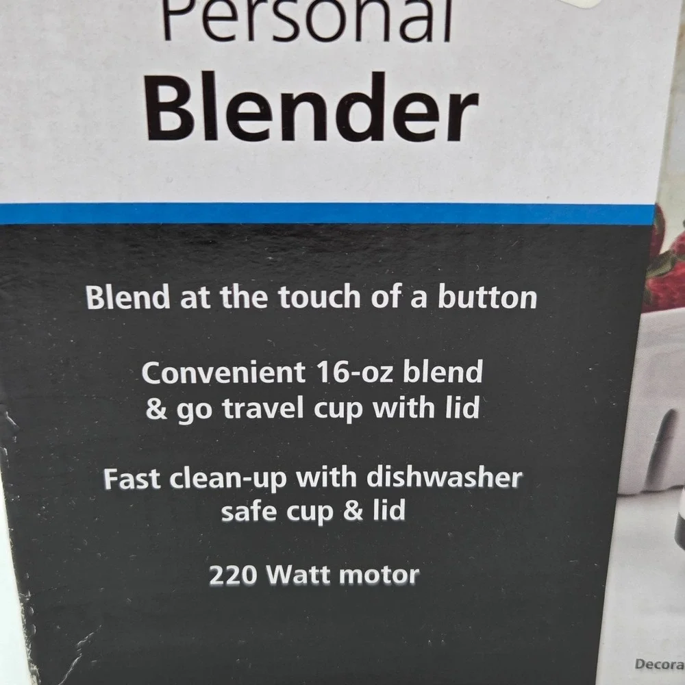 Mainstays Single Serve Personal Blender 16 oz Blend & Go Travel Cup W/ Lid NIB